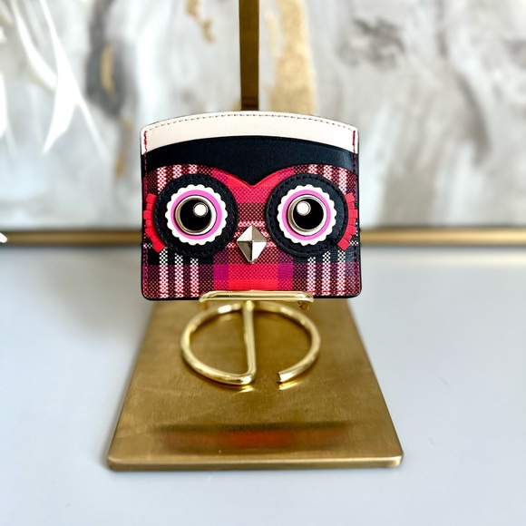 EUC Kate Spade Blinx Plaid Owl Cardholder - Picture 3 of 9